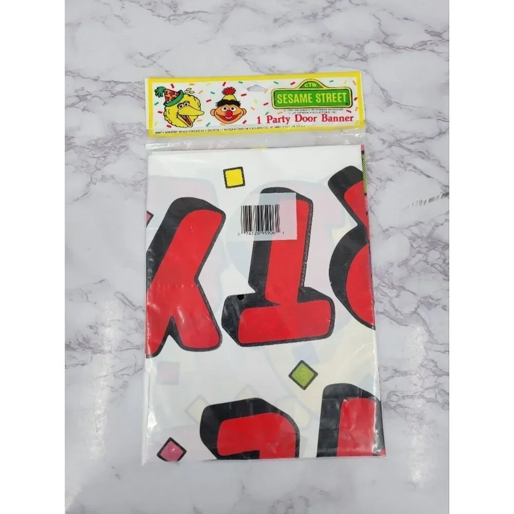 Sesame Street Big Bird Party Door Banner - Yellow/Red Birthday Party Vintage 90s